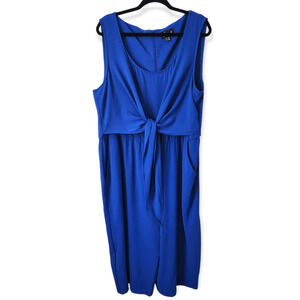 Connected Apparel Women's Blue Sleeveless Jumpsuit Size 20W